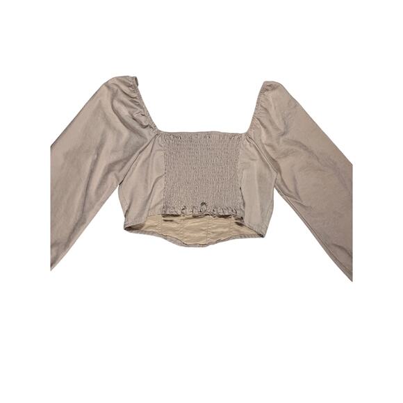 Kirious Women’s Large Cropped Top Blouse Peasant Coquette Boho Festival Coastal - Picture 3 of 8